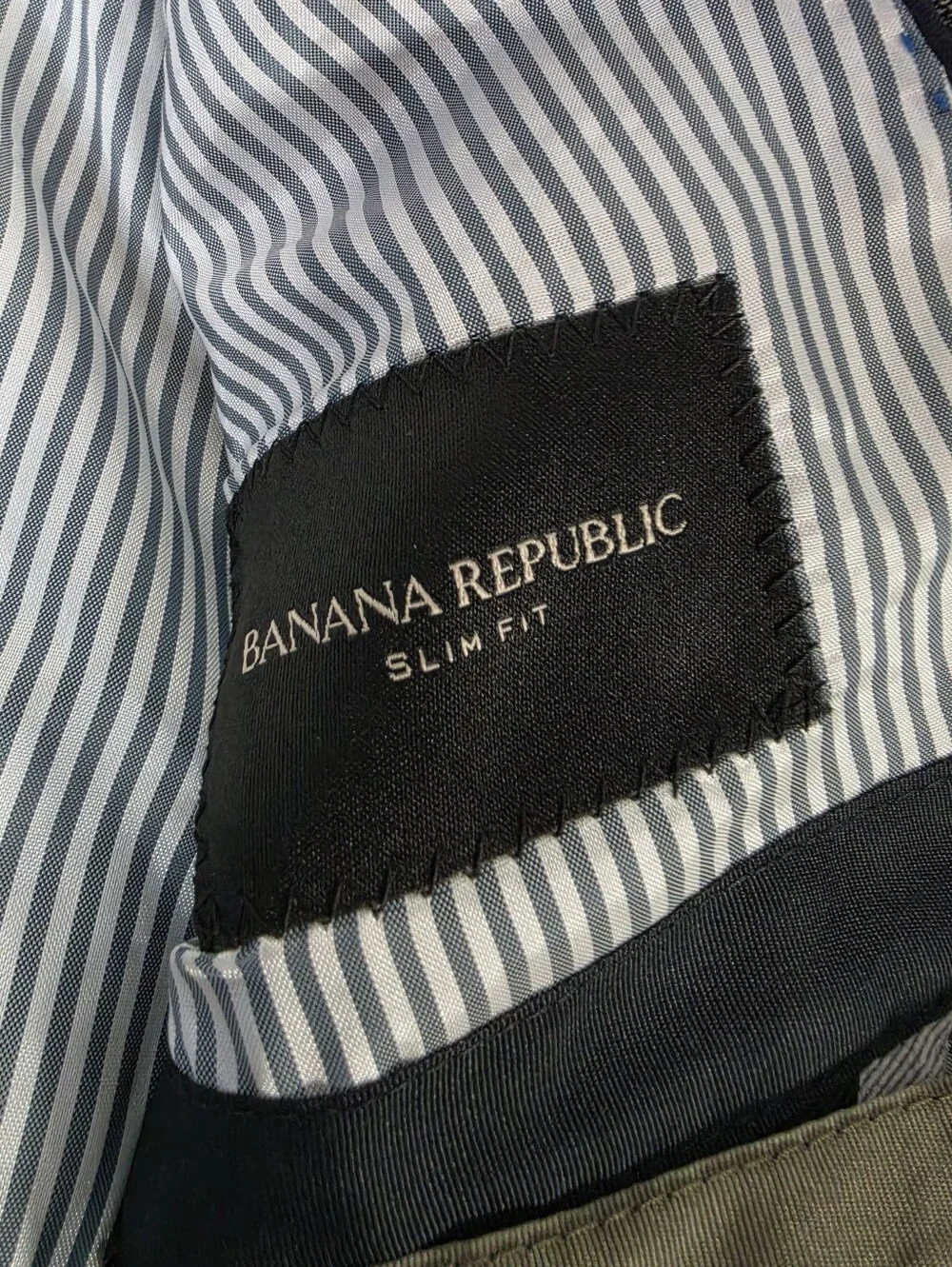 Banana Republic 100% Wool Glen Plaid Blazer Jacket Slim Fit 40 Long Preppy. 40L